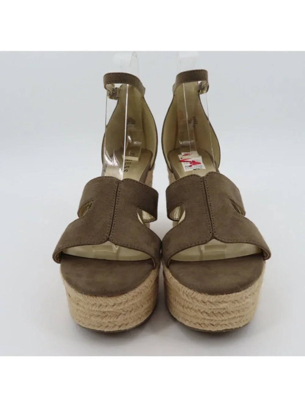 NEW Guess Women 8.5 Ayleen Brown Tan Espadrille Platform Wedge Sandals GFAyleen